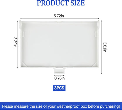 DBVC-1 Extra Duty Replacement in-Use Cover for Wet Locations,Type 3r Enclosure Cover for DBVR1C/DBVS1C/DBVM1C/60VC 1-Gang (Vertical) in Tool Box Electrical Outlet Box - Clear 3pcs (DBVC1-3)