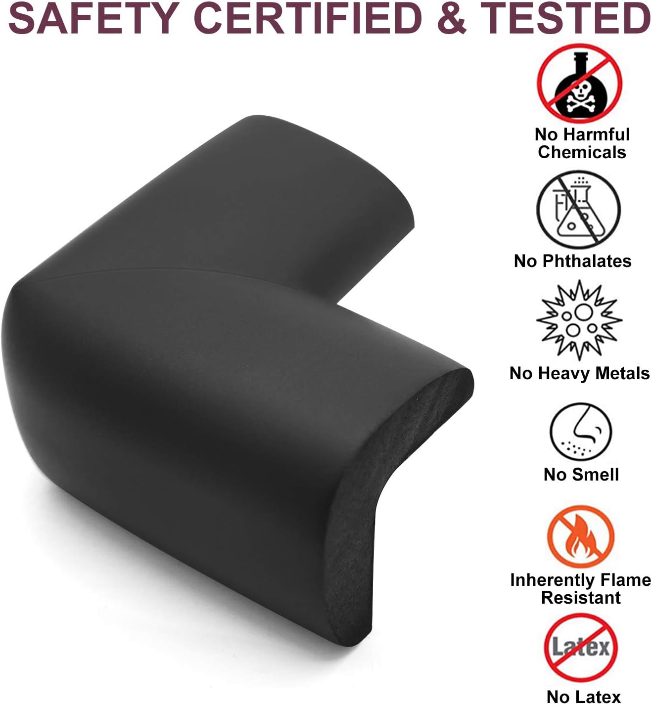 Baby Proofing Edge Corner Protectors, 20.5FT Furniture Table Bumper Guards | Soft thick rubber foam bumper, 18.1ft edge strips + 8 corner guards, 3M pre-taped for table, cabinet & wall sharp corners