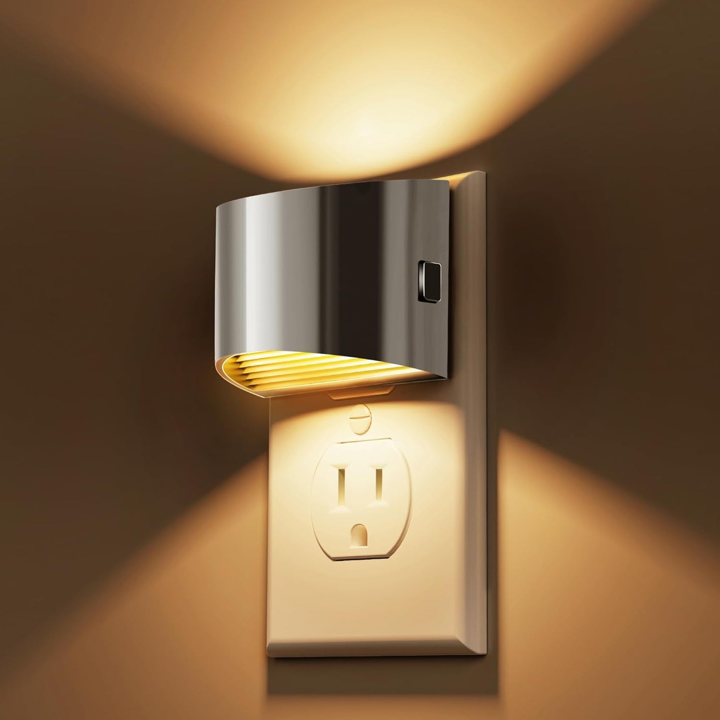 L LOHAS LED Night Lights Plug into Wall 2 Pack, Dusk to Dawn Sensor Nightlight, Brightness Adjustable, 3000K Soft White