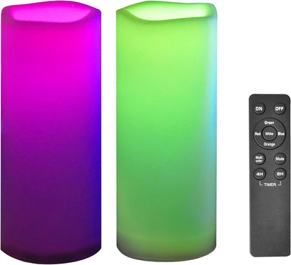 CANDLE CHOICE Waterproof Outdoor Battery Operated Flameless Candles with Remote Timer Plastic Flickering Fake Electric LED Pillars for Lantern Garden Wedding Christmas Decorations 3x4 Inches 3 PCS