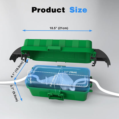 FLEMOON IP55 Outdoor Electrical Box Waterproof with Detachable Awning Covers, 7.1 * 3.9 * 2.4 inch Weatherproof Extension Cord Cover, Easy Installation for Outdoor Plug, Outlet, String Lights, Black