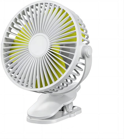 Compact USB Rechargeable Clip on Fan, 6 Inches Portable Personal Fan for Outdoors, Car Seat, Gym - Black