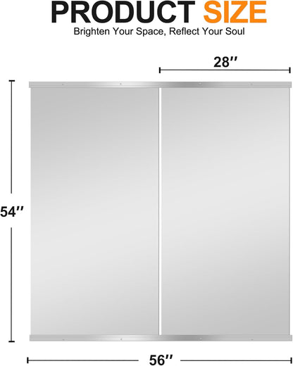 Delma Wall Full Length Mirror,Standing Mirror Full Body,Large Floor for Wall Door Bedroom Bathroom Living Room with Aluminium Frame(with Stand,56x15-Black)