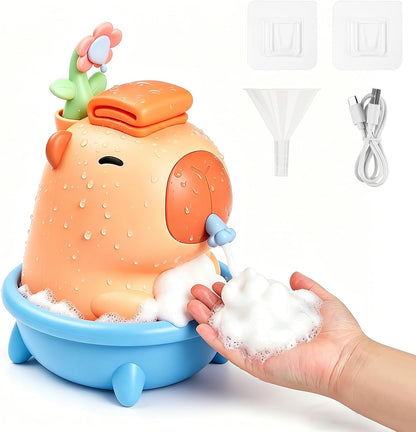 Kids Automatic Soap Dispenser - Cute Duck Touchless Foaming Hand Soap Dispenser, Waterproof USB Rechargeable, Hand- Free Shampoo Dispensers for Bathroom, Kitchen Countertop, Preschool