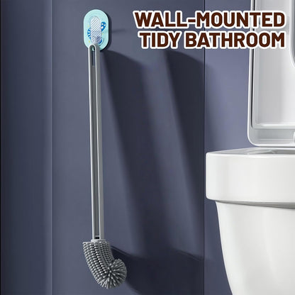 Toilet Brush with Flexible Silicone Head, Long Bendable Handle for Deep Cleaning, No Hair Tangles & Easy Rinse, Hygienic Tool for Toilet Sink Bathtub, Durable Design