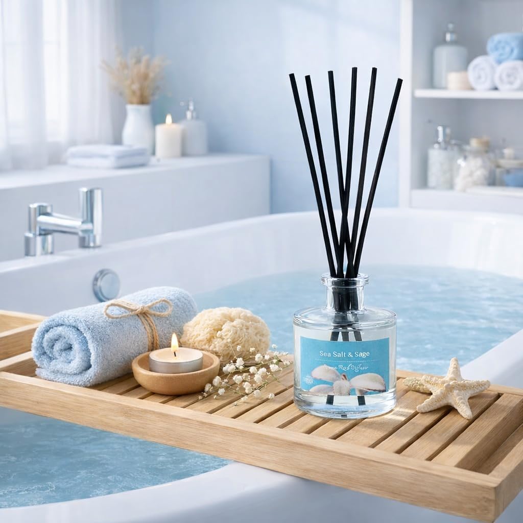 Reed Diffuser Set, Lavender & Rose 3.52 oz (100ml) Scented Diffuser with Sticks Home Fragrance Reed Diffuser for Bathroom Shelf Decor, Ideal Gift for Woman