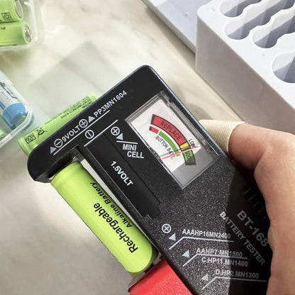 Battery Organizer Storage Case w Tester-110 Batteries Holder Box for AAA, AA, 9V, C, D and Button Battery