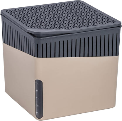 WENKO Dehumidifier Small, Portable, Compact and Rechargeable, Moisture Absorber for Bathroom, Bedroom, Garage, Closet, 2800 Cubic Feet, 2.2lbs, White, 6.18 x 6.5 x 6.5, 2.2 lbs