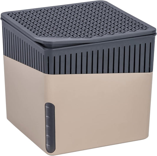 WENKO Dehumidifier Small, Portable, Compact and Rechargeable, Moisture Absorber for Bathroom, Bedroom, Garage, Closet, 2800 Cubic Feet, 2.2lbs, White, 6.18 x 6.5 x 6.5, 2.2 lbs