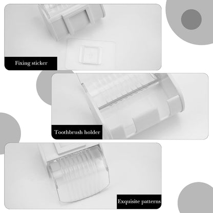 1 Pack Toothbrush Holder Wall Mounted with Cover for Bathroom, 2 Slots Toothbrush Storage Organizer for Shower, Self Adhesive Toothbrush Hanger (Grey)