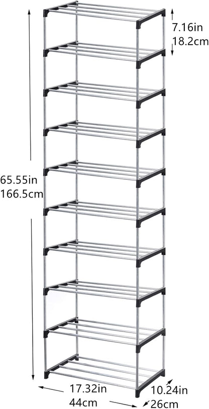 Jucaifu Stackable Small Shoe Rack, Entryway, Hallway and Closet Space Saving Storage and Organization (3-Tier, White)