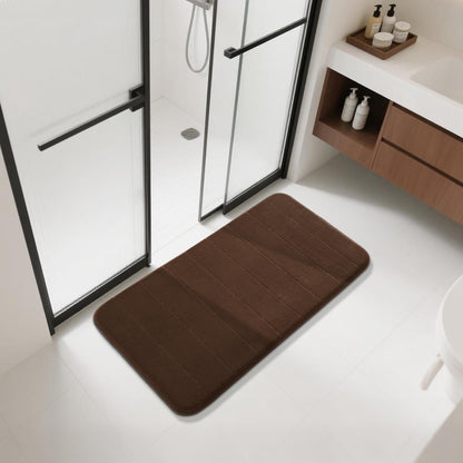 Yimobra Memory Foam Bath Mat, Super Soft Absorbent Bathroom Rug Non Slip, Quick Dry, Machine Washable Floor Carpet for Tub Shower, Home Decor Accessories, 24x17, Grey