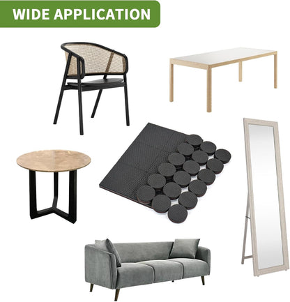 Non Slip Furniture Pads 36 PCS 1'' Square - Anti Slip Furniture Pads - Self Adhesive Rubber Feet Furniture Feet - Chair Leg Floor Protectors - Keep Furniture in Place