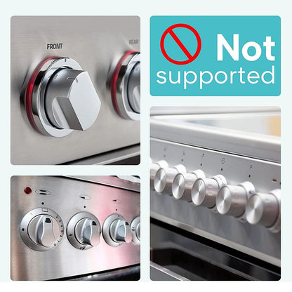6 Safety Stove Knob Covers, Safety Silicone Protective Stove Knob Lock Set, Used for Child Safety Stove Snob Sovers, Prevent Accidental Touch (Grey)
