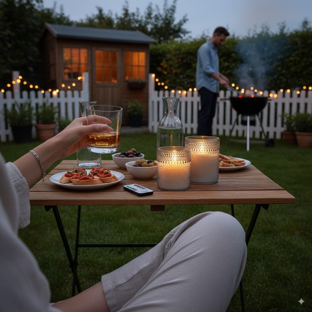VENTA Set of 3 White Pillar Candles | Real Wax Battery Operated Flickering LED Candles with Remote | Timeless Decor for Farmhouse, Modern & Mantel Displays