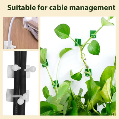2026 New Self-Adhesive Vine Support Binding Clip Invisible Plant Fixation Hooks for Gardening,Plant Wall Clips for Climbing Plants, Wire Cable Storage Management，100pcs