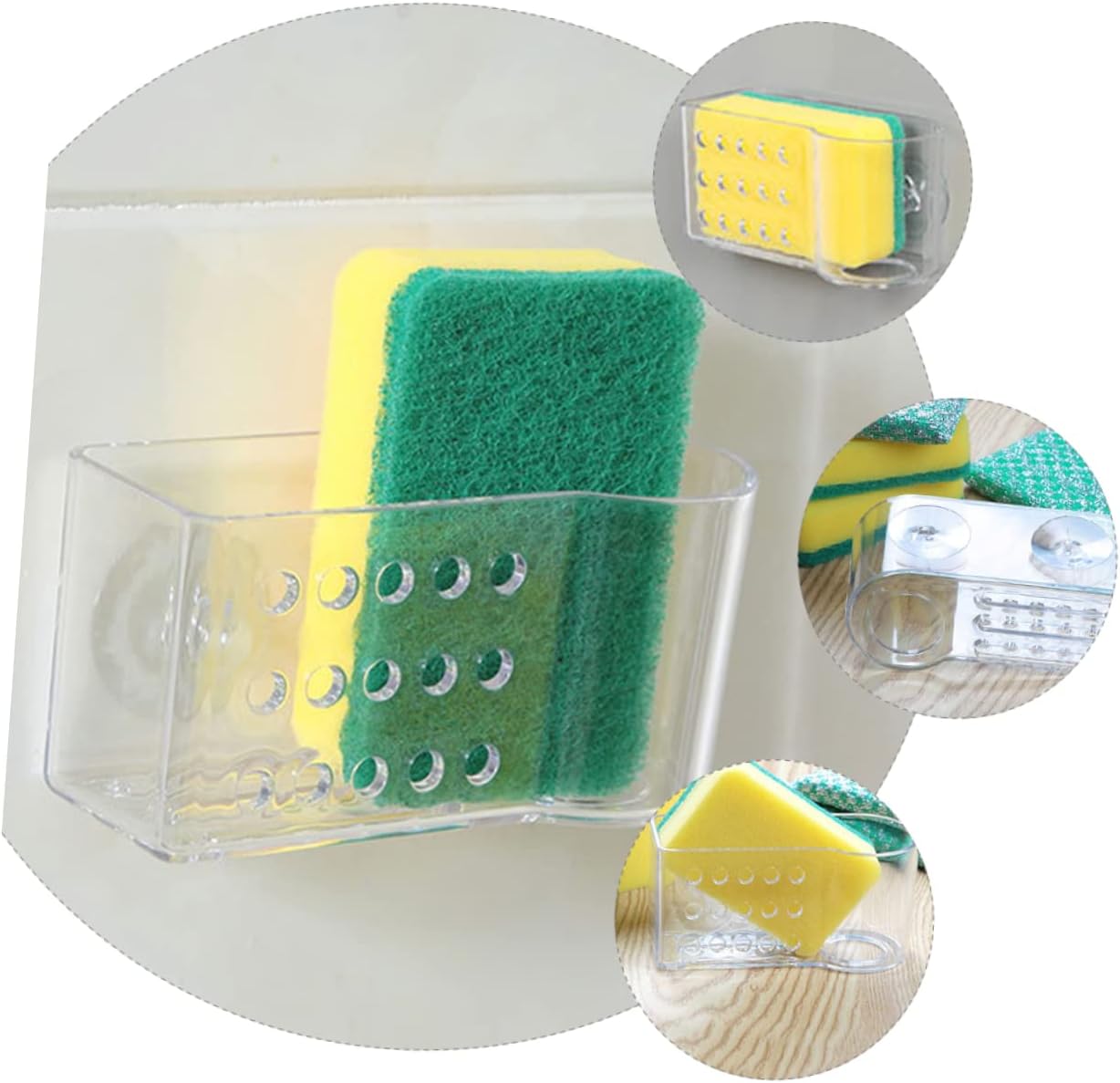 2 Pcs Wall Mounted Kitchen Drying Rack Practical Sponge Holder for Scouring Pads Lightweight Storage for Rags Cleaning Cloths No Drilling Required Space Saving Design