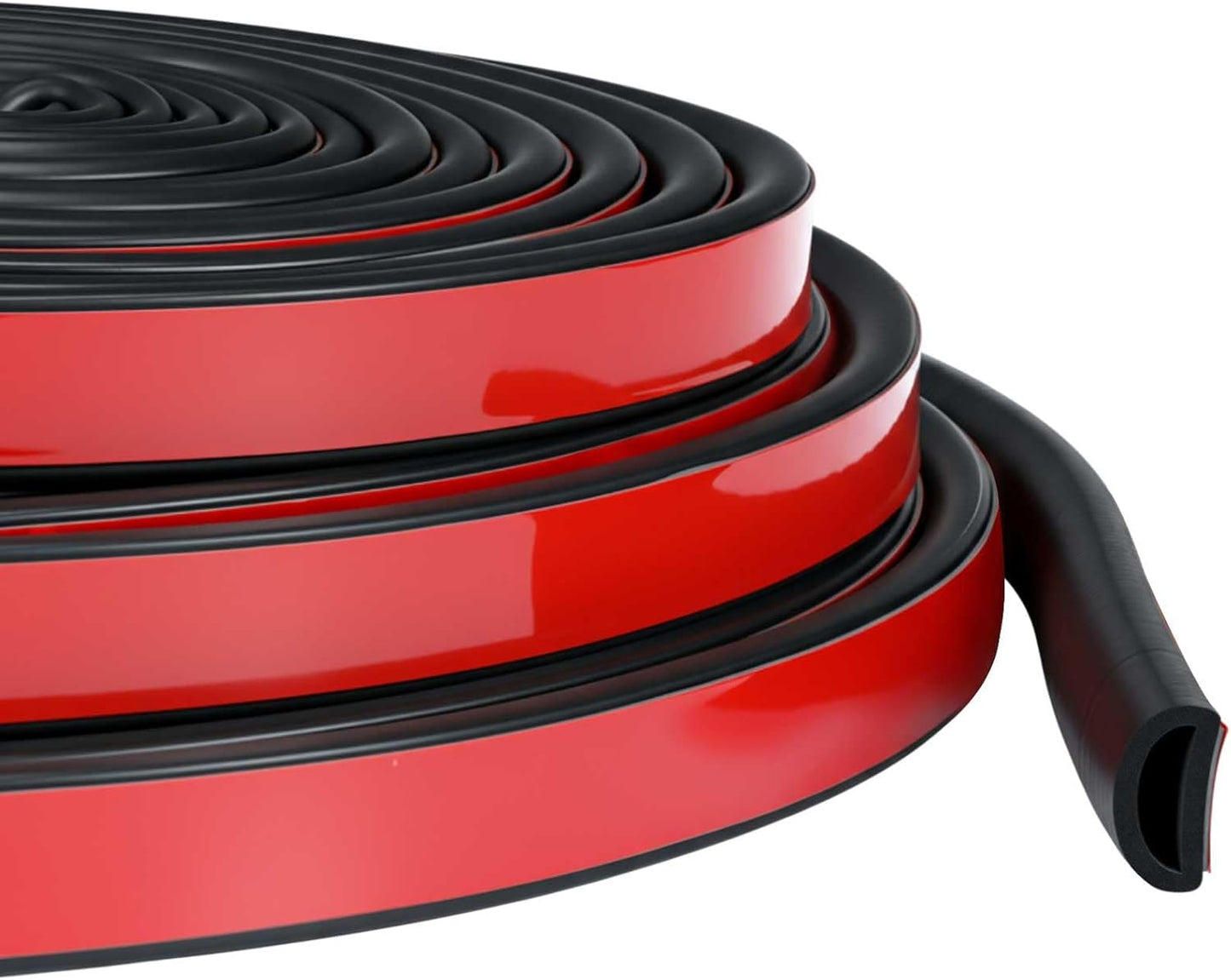 Pangda 13ft Foam Rubber D Shape Seal Strip 1" W x 0.5" H Self Adhesive EPDM Rubber Weather Stripping RV Slide Out Seal Heavy Duty Automotive Weather Stripping for Car Truck RV Boat Home