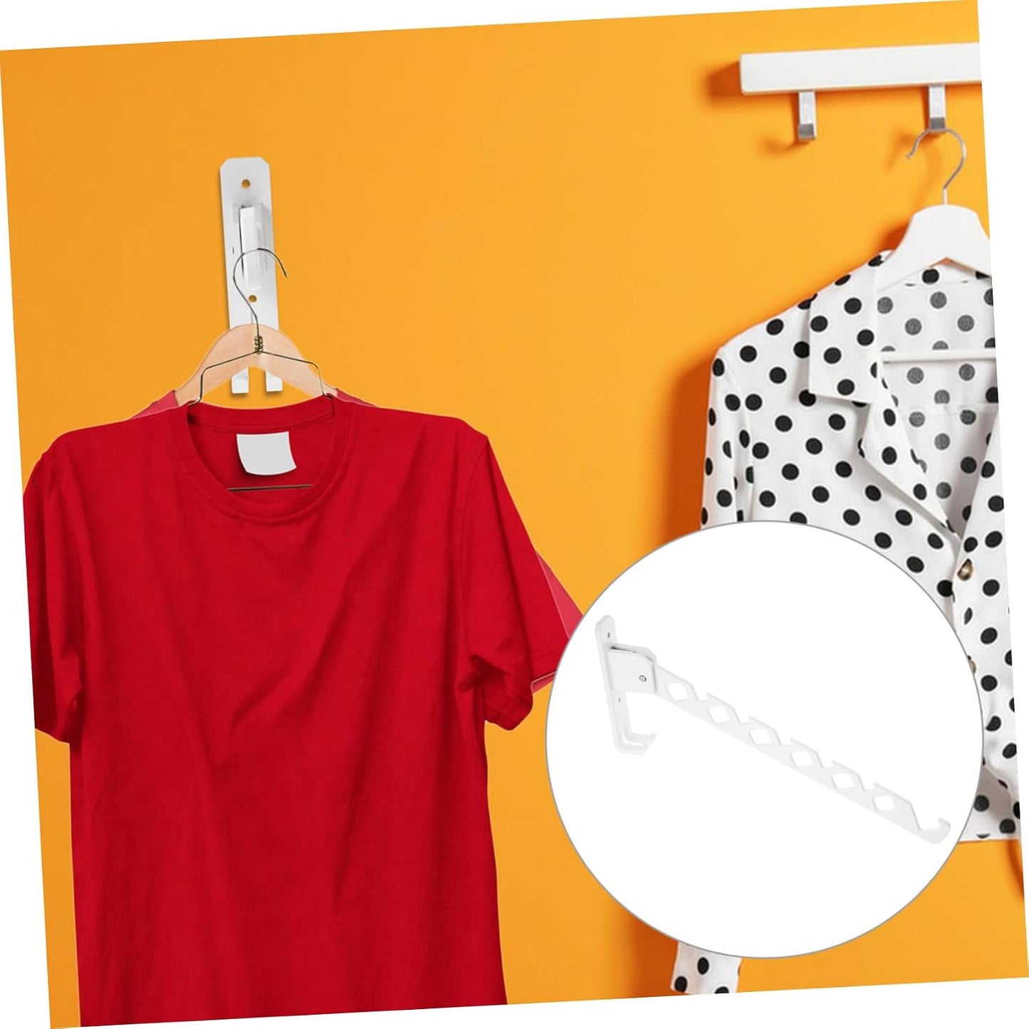 Alipis Clothing Drying Rack Foldable Towel Holder Wall Mounted Garment Hanger Space-Saver Easy Installation White