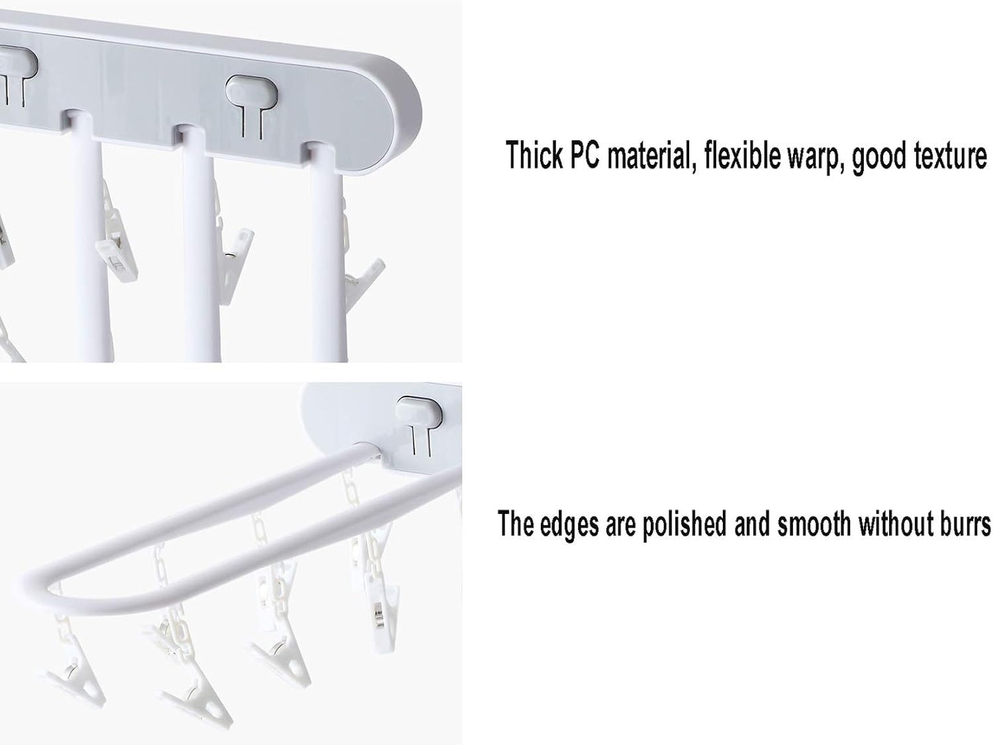 Laundry Rack, Multifunction Wall-Mounted Airer, Home Drying Rack Socks with Multiple Clips Fold Balcony Bathroom Inner Clothes Hanger Artifact