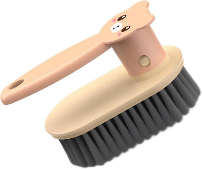Little Bear Rotating Multi Functional Laundry Brush,Extended Bristle Cleaning Brush for Clothes, Carpet,Shoes, Etc(Khaki)