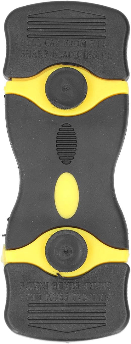 2 in 1 Scraper Tool Premium Dual Head Scraper with Replaceable Blades for Kitchen Bathroom Glass Stove Oven Cleaning Heavy Duty ABS Plastic and Metal Construction 2 Pack 5 I (Black Yellow)