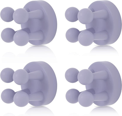 4 pcs Silicone Toothbrush Holder Multi-Function Hook Waterproof self Adhesive Single Toothbrush Hook Plug Holder for Wall for Hanging Bathroom Kitchen Living Room Office