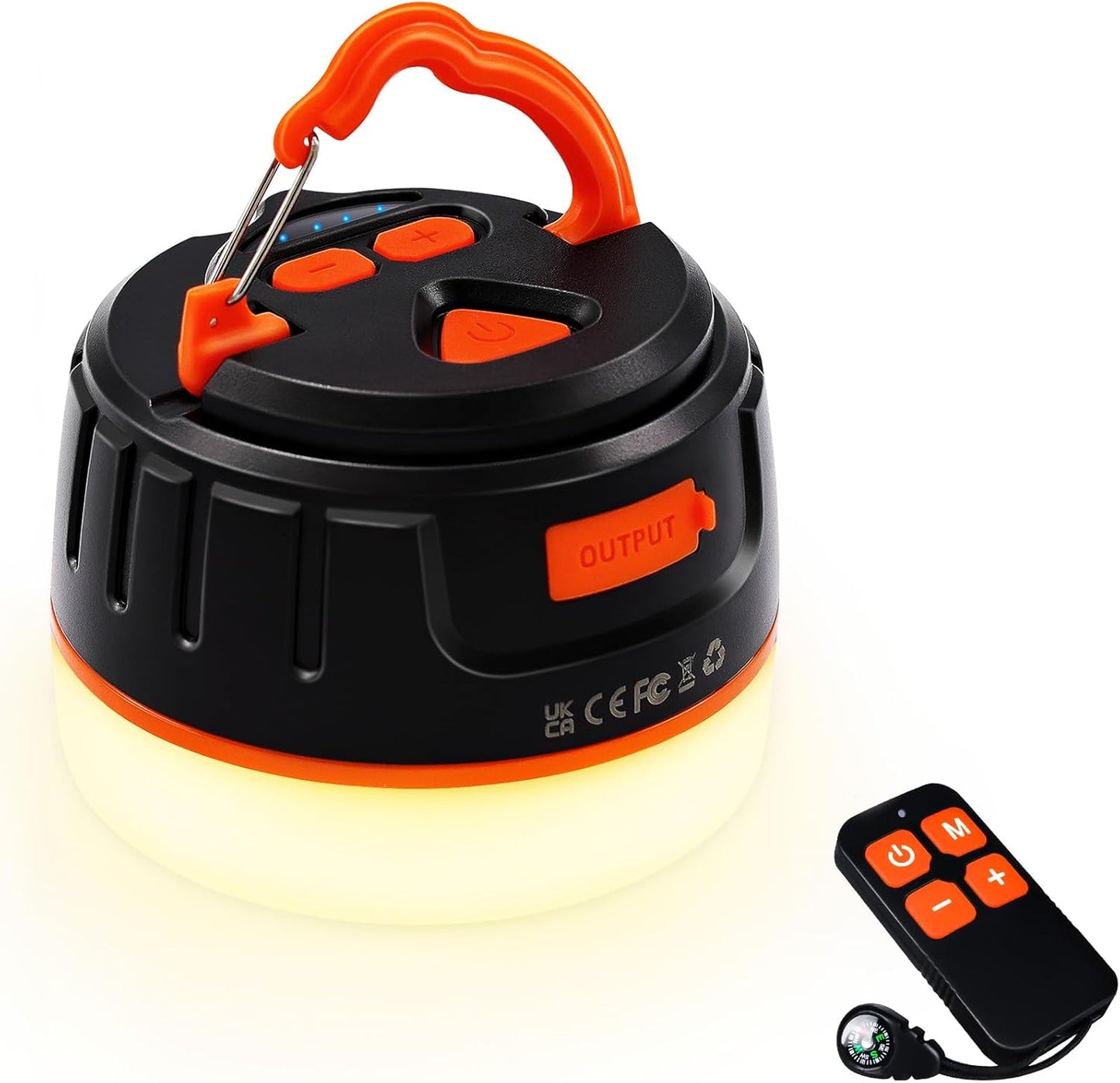 Yonktoo Camping Lantern Rechargeable, 300H Runtime, 6400mAh, IPX5 Waterproof Tent Light for Camping, Hiking, Power Outages, Home, Emergency - Standard Edition,Orange