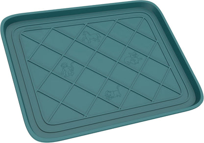 All Weather Boot Tray - Small Water Resistant Plastic Utility Shoe Mat for Indoor and Outdoor Use in All Seasons by Stalwart (Teal)