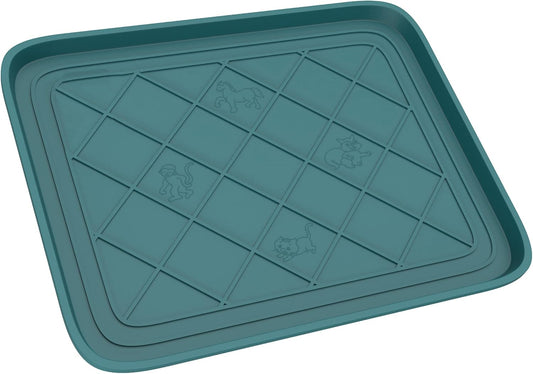 All Weather Boot Tray - Small Water Resistant Plastic Utility Shoe Mat for Indoor and Outdoor Use in All Seasons by Stalwart (Teal)