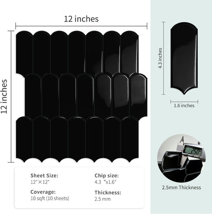 10-Sheet Upgraded Thicker Peel and Stick Kitchen Backsplash Tiles | Waterproof Self-Adhesive Vinyl Wall Tile Stick on Backsplash for Kitchen,Bathroom,Fireplace and RV(Sage Green,12"×12")