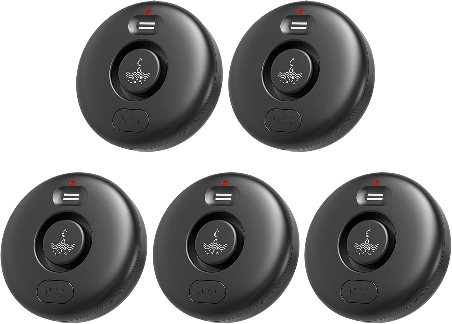 5 Pack Water Leak Alarm Detector, 120dB Loud Alert Water Sensor, IP66 Waterproof, Sensitive Leak and Drip Alert, Easy Installation for Home, Basement Flood Prevention, Bathroom, Sink, Laundry