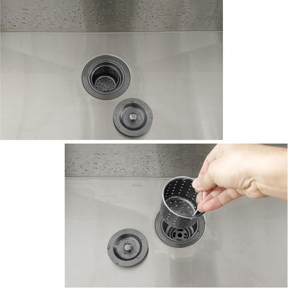 3-1/2-Inch Kitchen Sink Drain Strainer Assembly Kit, GZILA Deep Waste Basket Strainer with Sealing Lid Sink Stopper, 304 Stainless Steel Brushed Nickel