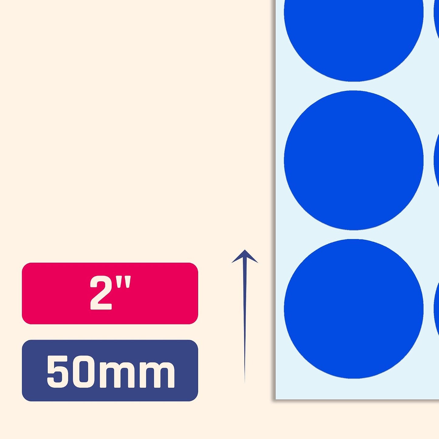 2" Round Large Colored Moving Stickers Labels - 10 Colors, Pack of 240