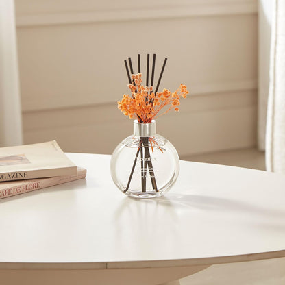 Flower Reed Diffuser Set 5.07oz Satin Rose Scent Diffuser with Sticks Home Fragrance Reed Diffuser for Bathroom Shelf Decor