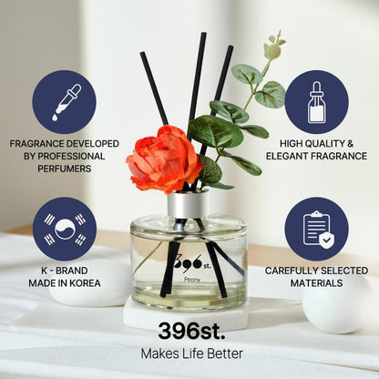 396 st. Rose Flower Reed Diffuser, Vanilla Lavender, 200ml(6.7oz) / Reed Diffuser Sets, Home Fragrance, Scented Oils, Home & Bathroom Décor