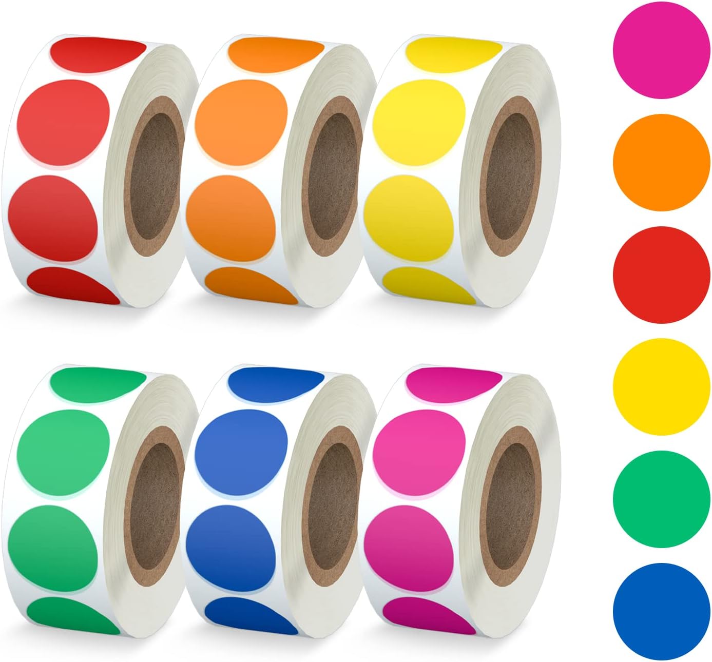 Misofuki 16 Rolls 960 Pcs 1"x4.5" Color Coded Moving Labels Stickers for Boxes with 4 Bedroom Labels - Can Stick on Furniture Directly, NOT Recommended for Rough Surfaces, Such as Carton