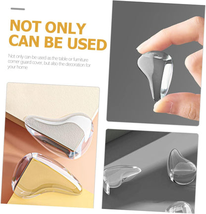 10Pcs Transparent Silicone Corner Protectors Baby Proof Furniture Edge Guards Self-Adhesive Safety Covers for Tables Cribs Desks 1.06In