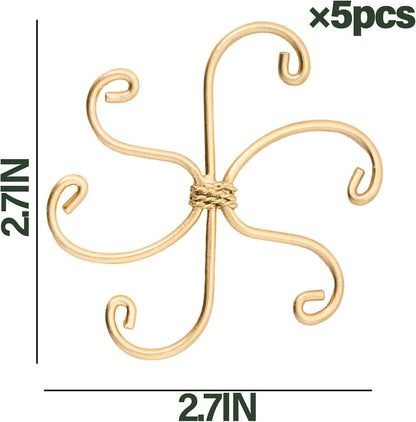 5PCS Monstera Plant Stem Support Stakes - 5.5 * 5.5IN Metal Supports for Monstera and Fishbone Cactus, Sturdy Frame, Easy Installation, Flexible Protection for Healthy Growth Indoors
