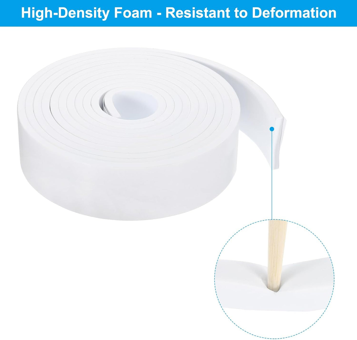 PATIKIL Weather Stripping Door Seal Strip, 3/8 Inch x 1/4 Inch x 32 Ft Self Adhesive Soundproof High Density Foam Tape Insulation for Door Window Air Conditioning, White - Colors A