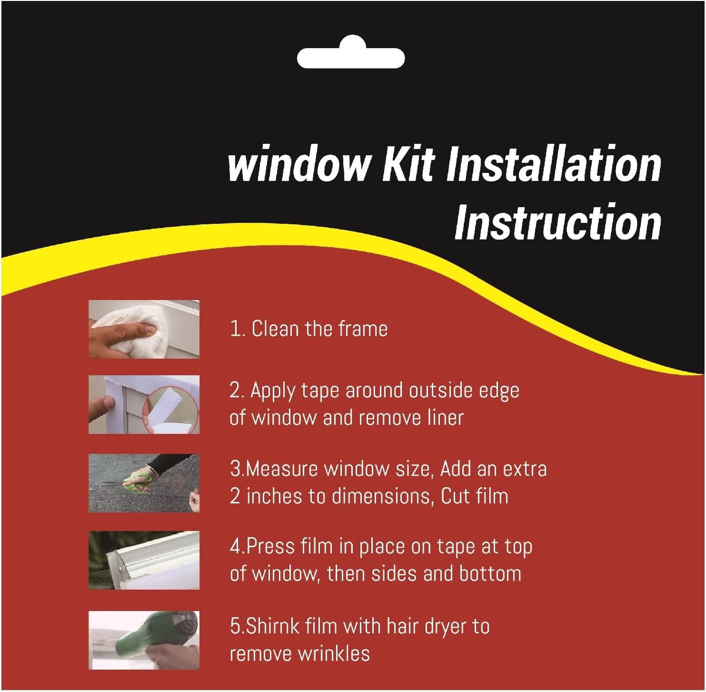 Insulating Film Window Kit to Keep Cold Out Window Shrink Film Insulator Kit (5 Windows)