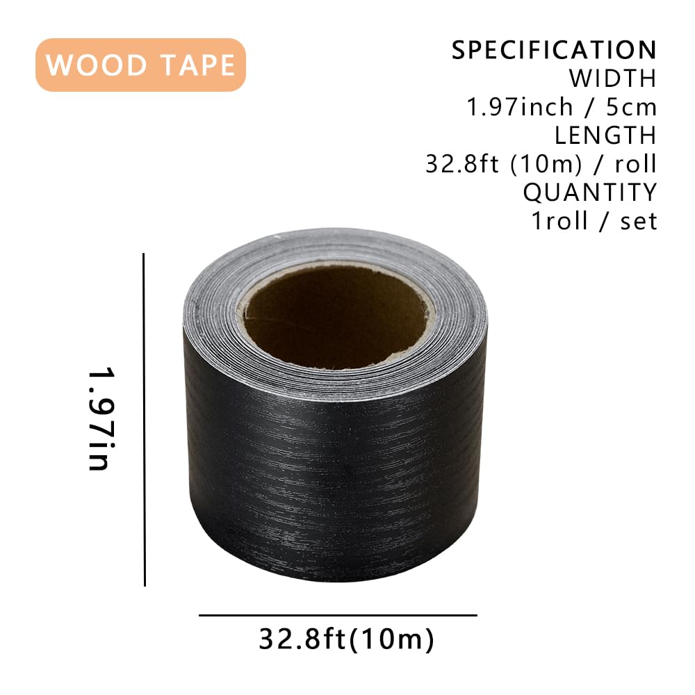 Wood Grain Repair Tape, 2" x 32ft Self Adhesive Tape for Furniture, Flooring, Cabinets, Doors, Windows, DIY Crafts - Durable, Easy to Use for Seamless Repairs