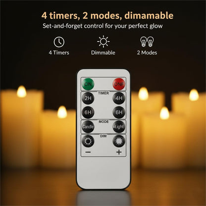 ANGELLOONG Flickering Flameless Candles, Realistic Battery Operated Candles with Remote and Timer, Set of 3 LED Candles for Room Fall Home Wedding Decor Centerpieces Table Party Valentines Decorations