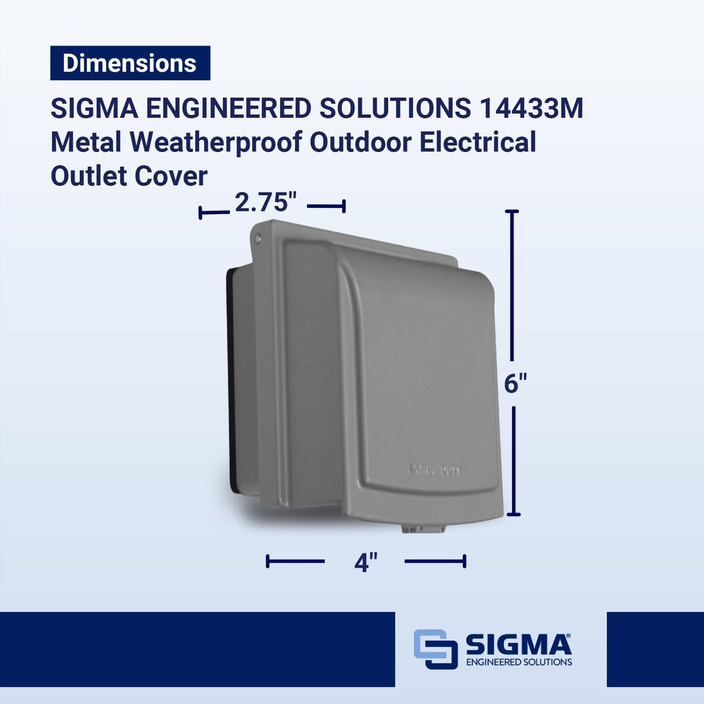 Sigma 14433M Weatherproof 2-Gang While In Use Receptacle Cover, Gray