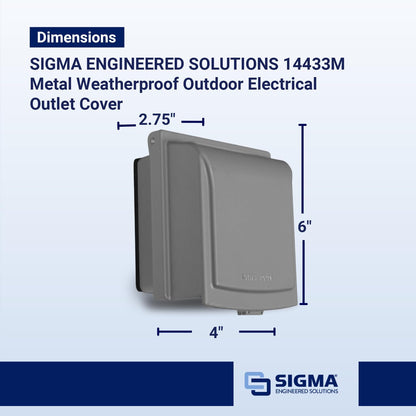 Sigma 14433M Weatherproof 2-Gang While In Use Receptacle Cover, Gray
