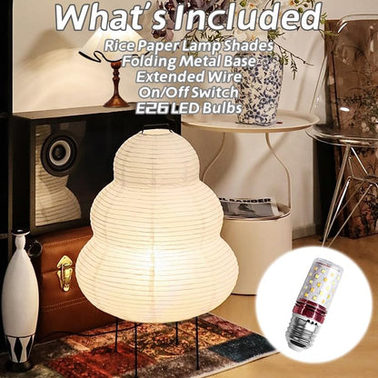Noguchi Style Akari Floor Lamp, Rice Paper Lantern for Establishing A Warm and Cozy Ambiance in Any Room (Cloud), Japanses Floor Lamp