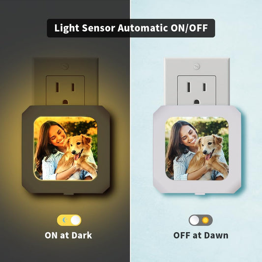 PYD Life 10 Pack Sublimation Night Light Blanks Plug in Motion Sensor 3" x 2.7" x 1.6",Warm Yellow LED Nightlight Adjustable Brightness for Bedroon,Bathroom,Hallway,Stairs,Kitchen