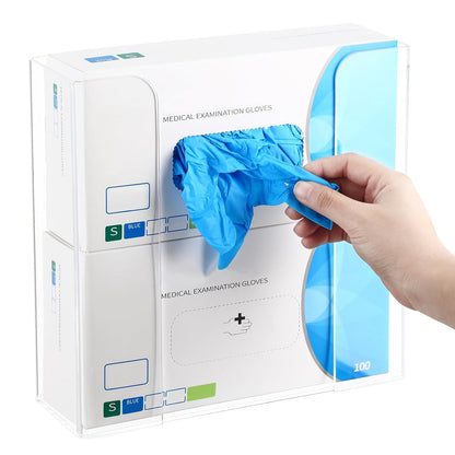 Soaoo 4 Pcs Acrylic Glove Box Holder Dispenser Glove Holder for Wall Mount Clear Acrylic Glove Rack Wall Floating Glove Box Organizer for Medical Latex Rubber Disposable Glove Boxes (Single,5.3'' H)