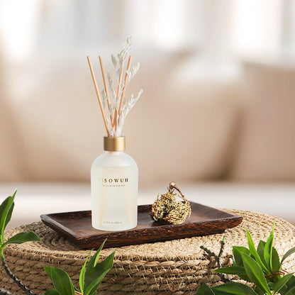 Reed Diffuser - Jasmine Tea - 200ml Reed Diffuser Set with Essential Oils and 8 Reeds, Long-Lasting Fragrance for Home, Bathroom, Bedroom, Room, Decor