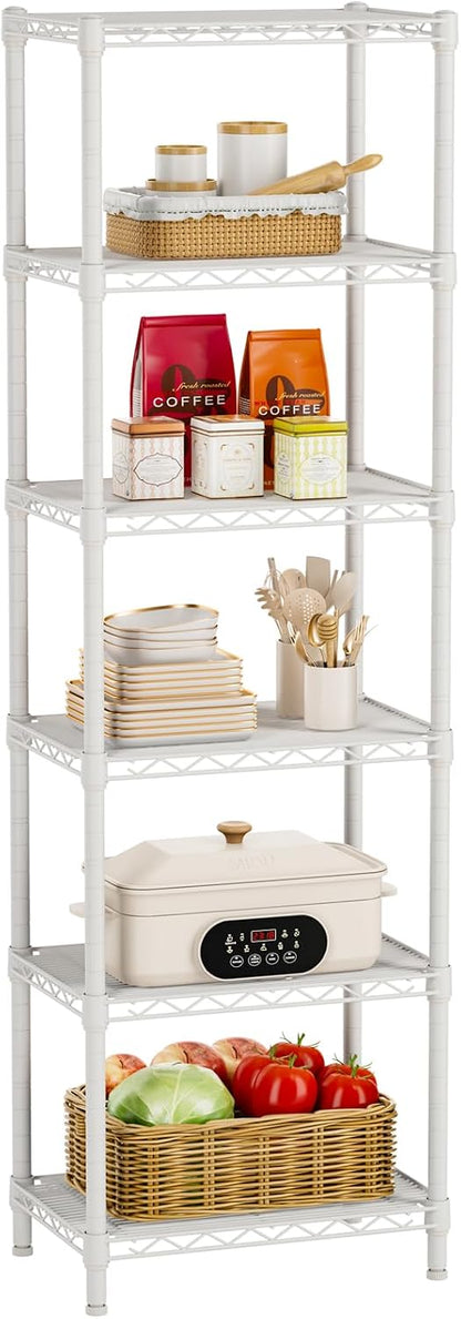 Golpart 4 Tier Adjustable Storage Shelves Metal Utility Shelf Wire Shelving Unit Organizer Rack for Home Kitchen Office Bathroom Pantry Room 12" D x 18" W x 44" H
